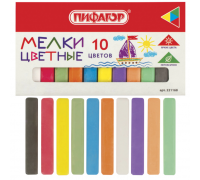 Мел цветной 10шт ПИФАГОР 221168 квадратный