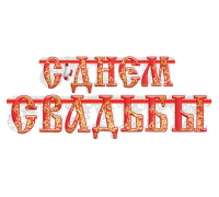 Гирлянда-растяжка ЭТЮД (ГЛД-064) С ДНЁМ СВАДЬБЫ