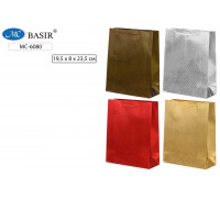 Пакет подарочный 20х24х8см BASIR (МС-6080) плотный ГОЛОГРАФИЯ