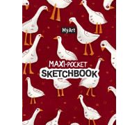 Скетчбук А6 переплёт/резинка MyArt (64-3268) Maxi Pocket СКЕТЧБУК. Гусики