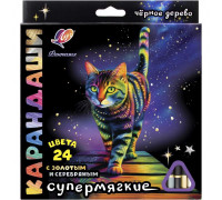 Карандаши 24цв ЛУЧ 2321-08 "Фантазия" корпус чёрное дерево/трёхгр (супермягкие)