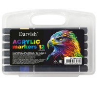Набор маркеров акриловых 12цв DARVISH (DV-16045-12)
