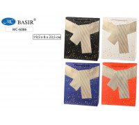Пакет подарочный 20х24х8см BASIR (МС-6086) БАНТ
