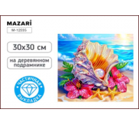 Алмазная мозаика MAZARI М-12335 (30х30) Ракушка (0018536) частичная выкладка