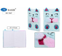 Блокнот подарочный BASIR МС-7607 мех/аппликация КОТЁНОК  80л (15х21)