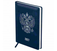 Ежедневник 2027 А5 кожзам БиДжи 68198 Орёл 176л синий (390441)