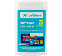 Салфетки чистящие портативные 100шт/туба 307370 OfficeClean