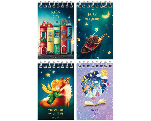 Блокнот А7 пружина 40л СПЕЙС _41481 Сказочный. Fairy world