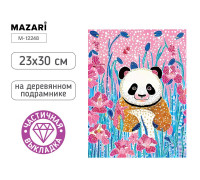 Алмазная мозаика MAZARI М-12248 (23х30) Панда (0019700) частичная выкладка/холст