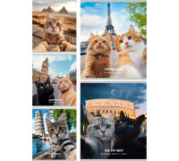 Тетрадь В5 48л # офс. цв. обл. Проф-Пресс (48-9121) КОТИКИ-ТУРИСТЫ
