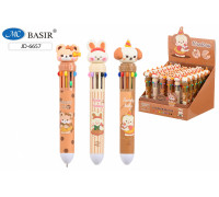 Ручка-сувенир/детская 10цв BASIR (JD-6657)  шарик/автомат HAPPY DAY