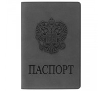 Обложка на паспорт кожзам STAFF 237610 св.серая ГЕРБ РФ