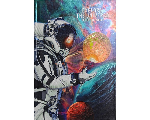 Ежедневник н/д А5 переплёт 80л Collezione (80-8221) лак/фольга ПЛАНЕТА НА ЛАДОНИ