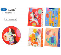 Пакет подарочный 18х23х10см BASIR (МС-6728) плотный ЖИВОТНЫЕ