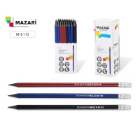 Карандаш графитный НВ с ластиком MAZARI М-6110 RIO R заточ/пластик (0007422)