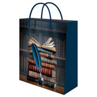 Пакет подарочный 26,4х32,7х8см Optima ППК-7822 Книги