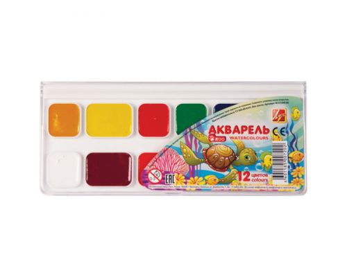Акварель 12цв ЛУЧ "ZOO" пл/уп б/к С1249-08