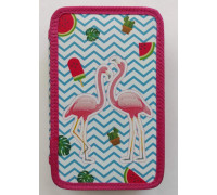Пенал школьный 2отд ПЧЁЛКА ПО-490 (195х125х35) печать на ткани/на торце FLAMINGO