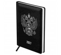 Ежедневник 2027 А5 кожзам БиДжи 68197 Орёл 176л чёрный (390437)