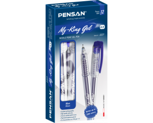 Ручка гелевая синяя PENSAN MY-KING 2227 0,5мм (арт 6405)