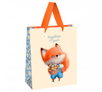Пакет подарочный 26х32х12см MESHU _66176 Cute fox (382317)