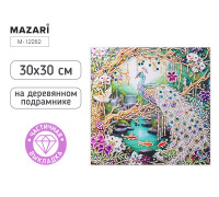 Алмазная мозаика MAZARI М-12282 (30х30) Павлин (0020015) частичная выкладка