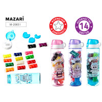 Тесто для лепки MAZARI (М-20651) 14цв/15гр БУТЫЛОЧКА