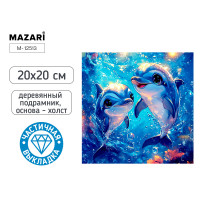 Алмазная мозаика MAZARI М-12513 (20х20) Дельфины (частичная выкладка/холст)