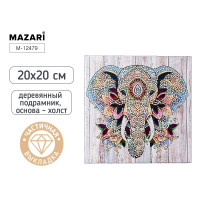 Алмазная мозаика MAZARI М-12479 (20х20) Слон (частичная выкладка/холст)