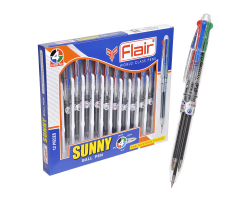 Ручка-сувенир/детская 4х-цветная Flair F-538 BL SUNNY